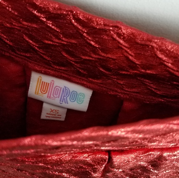 {LuLaRoe} Madison Skirt XS 2 - 4 Solid Red Elegant - Picture 3 of 8